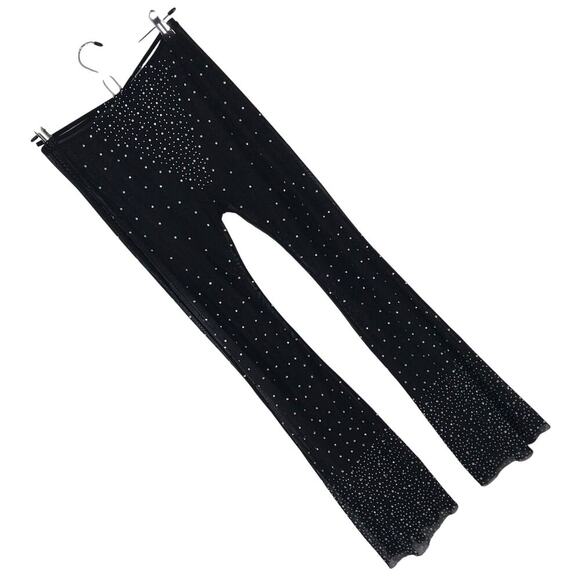 WOW! COMPLETELY SEE THROUGH BLACK STRETCH BELL BOTTOM PANTS! SZ L - Picture 8 of 8